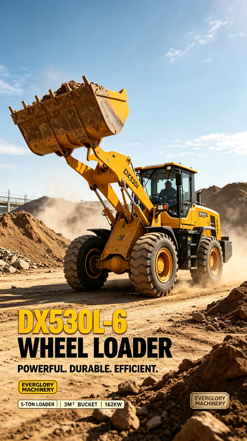 Everglory Machinery toob turule vastupidava DX530L-6 5-tonnise rataslaaduri pinnase teisaldustöödeks
